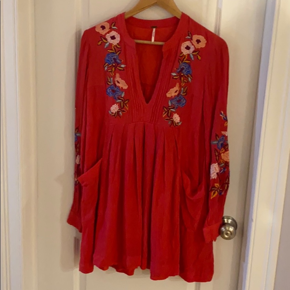 Mia Gauze Embroidered Mini Dress